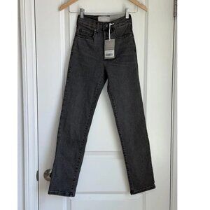 Everlane The Straight High Rise Cigarette Ankle Jean in Washed Black, Size 23